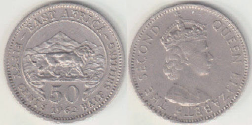 1962 KN East Africa 50 Cents A003794